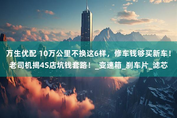 万生优配 10万公里不换这6样，修车钱够买新车！老司机揭4S店坑钱套路！_变速箱_刹车片_滤芯